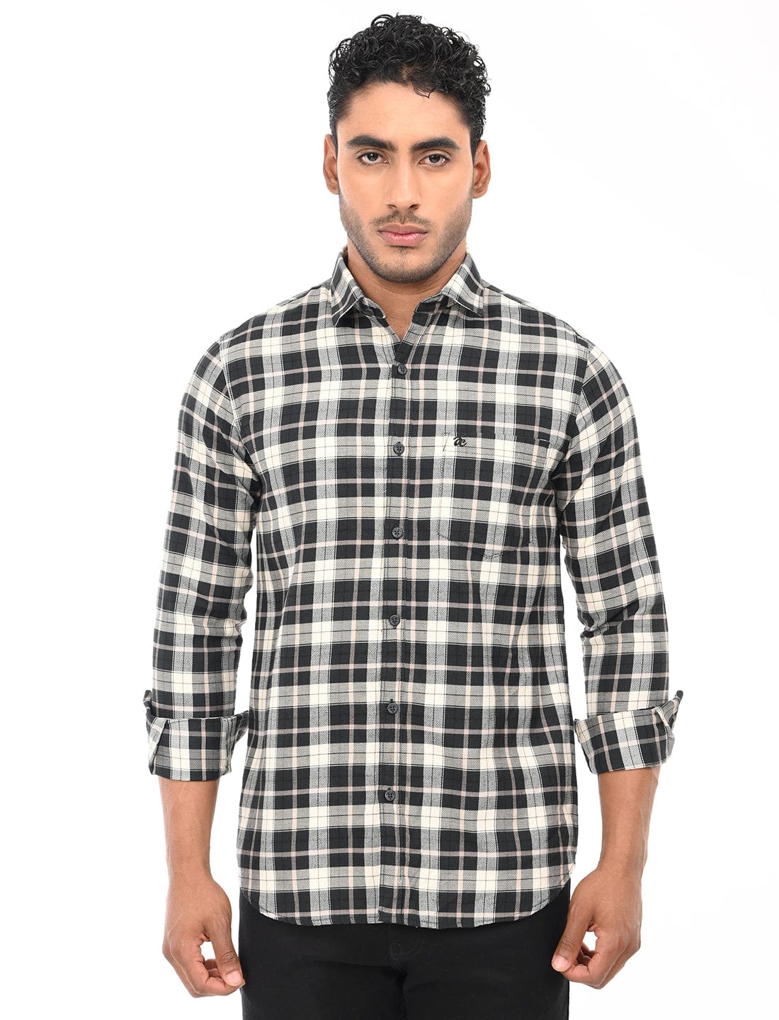 Men's Slim Fit Checks Full Sleeves Casual Shirt