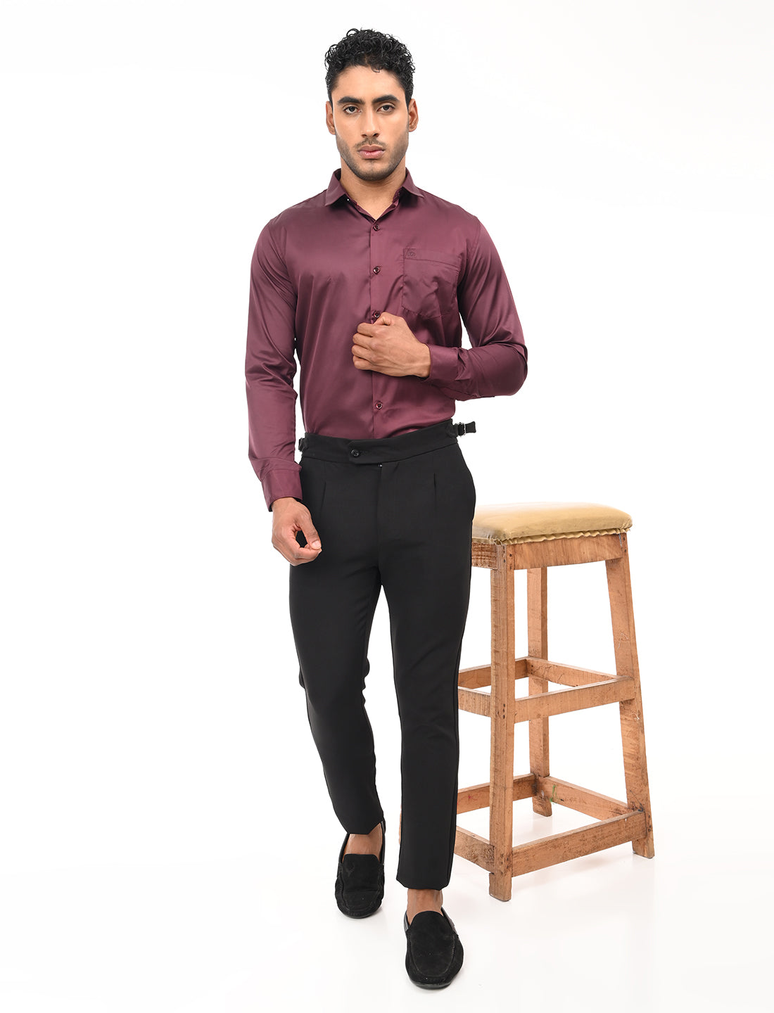 Men's Slim Fit Solid Full Sleeves Casual Shirt