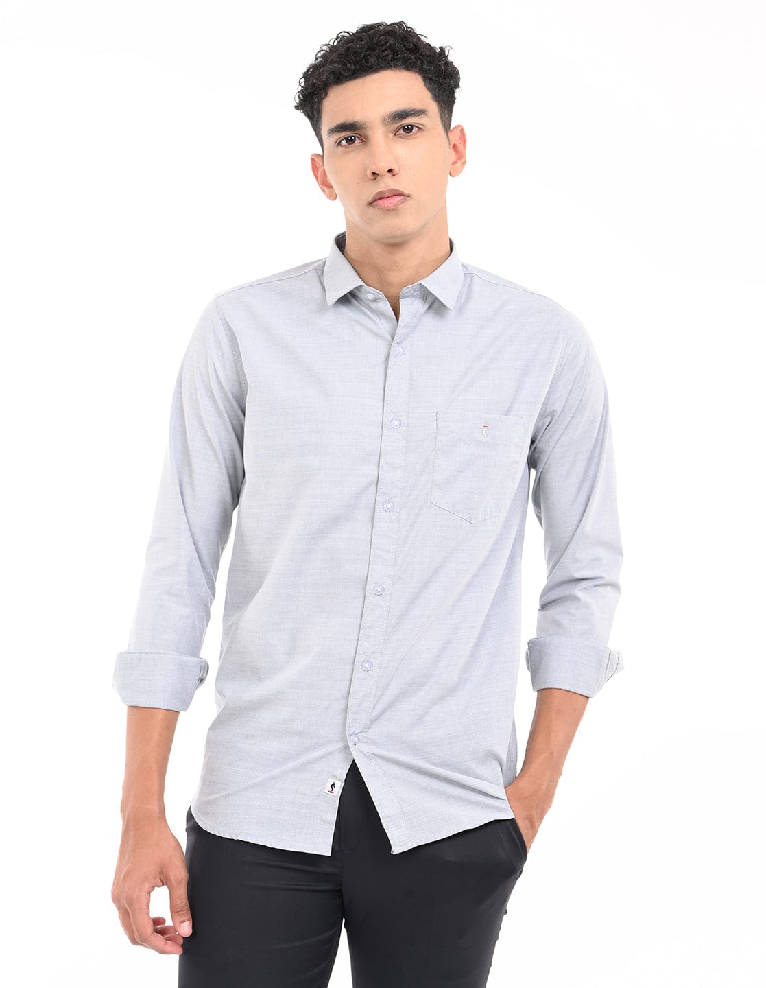 Men's Slim Fit Solid Full Sleeves Casual Shirt
