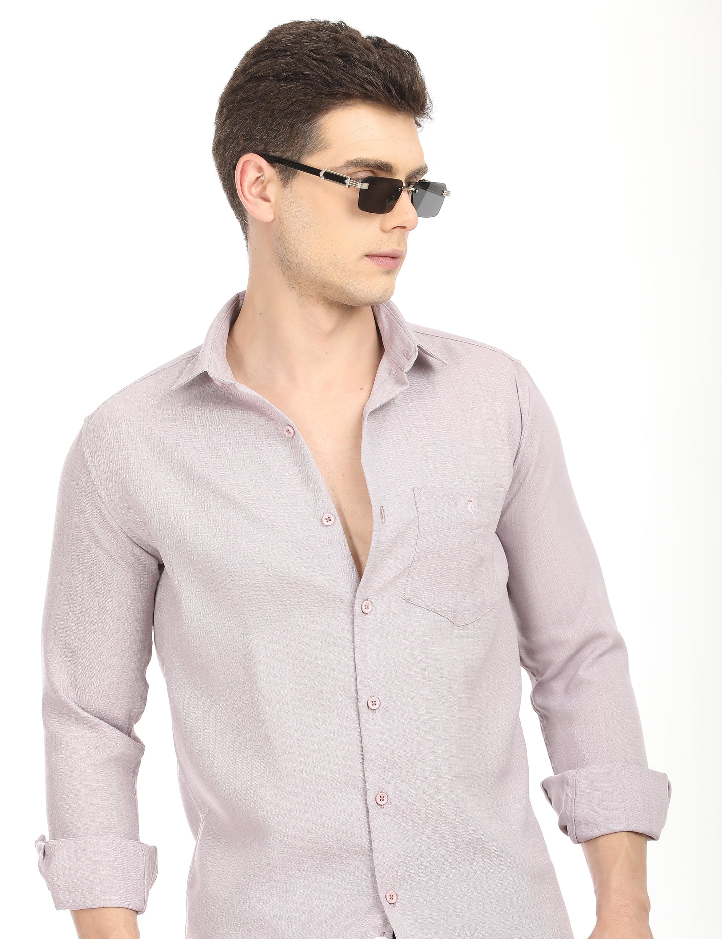 Men's Slim Fit Solid Full Sleeves Causal Shirt