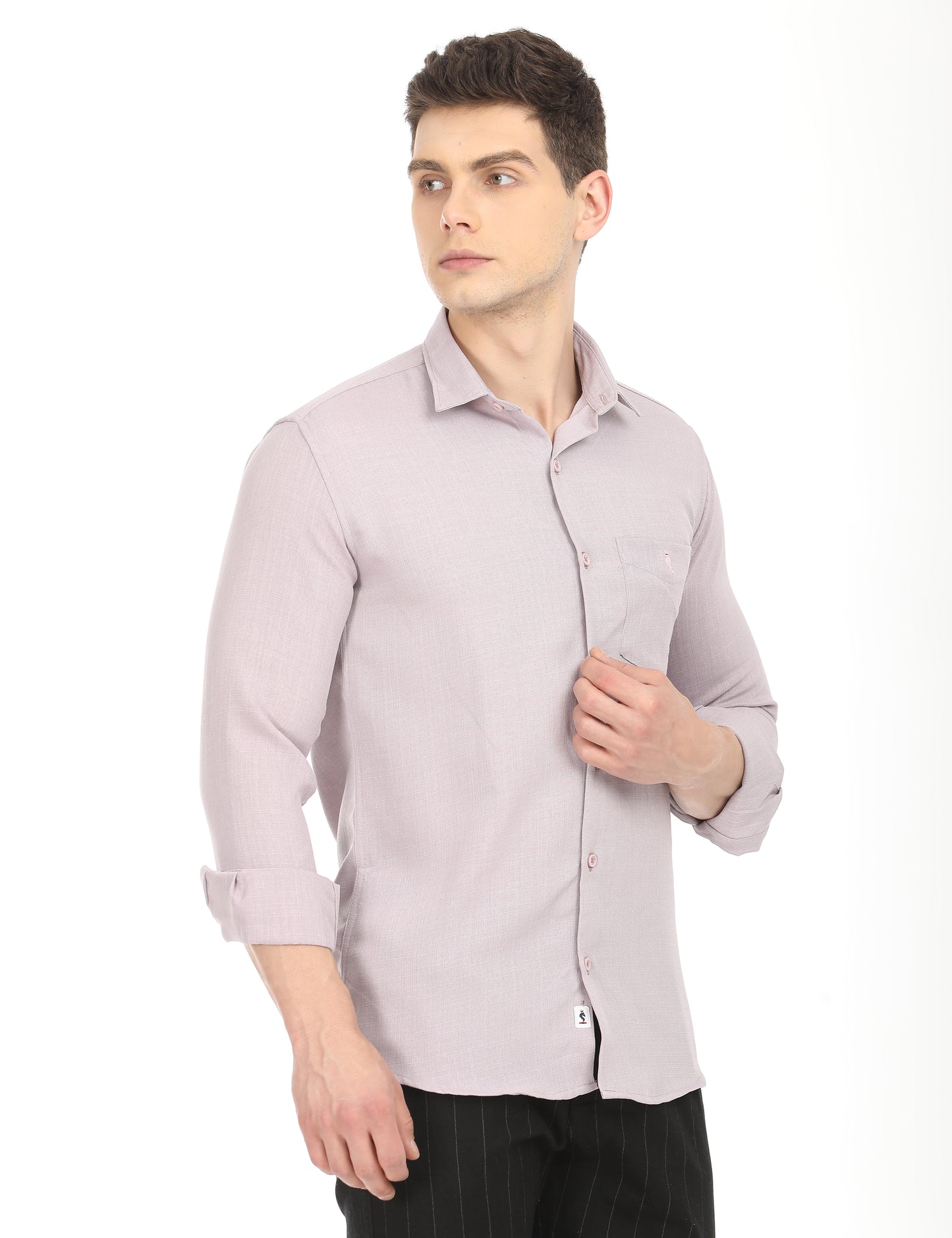Men's Slim Fit Solid Full Sleeves Causal Shirt