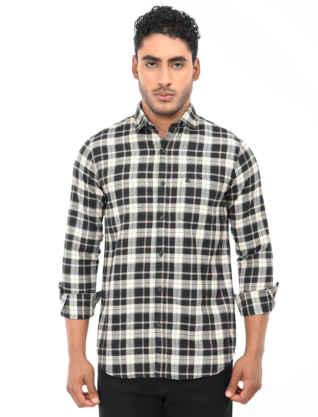 Men's Slim Fit Checks Full Sleeves Casual Shirt