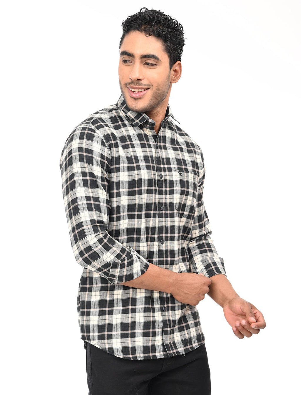 Men's Slim Fit Checks Full Sleeves Casual Shirt