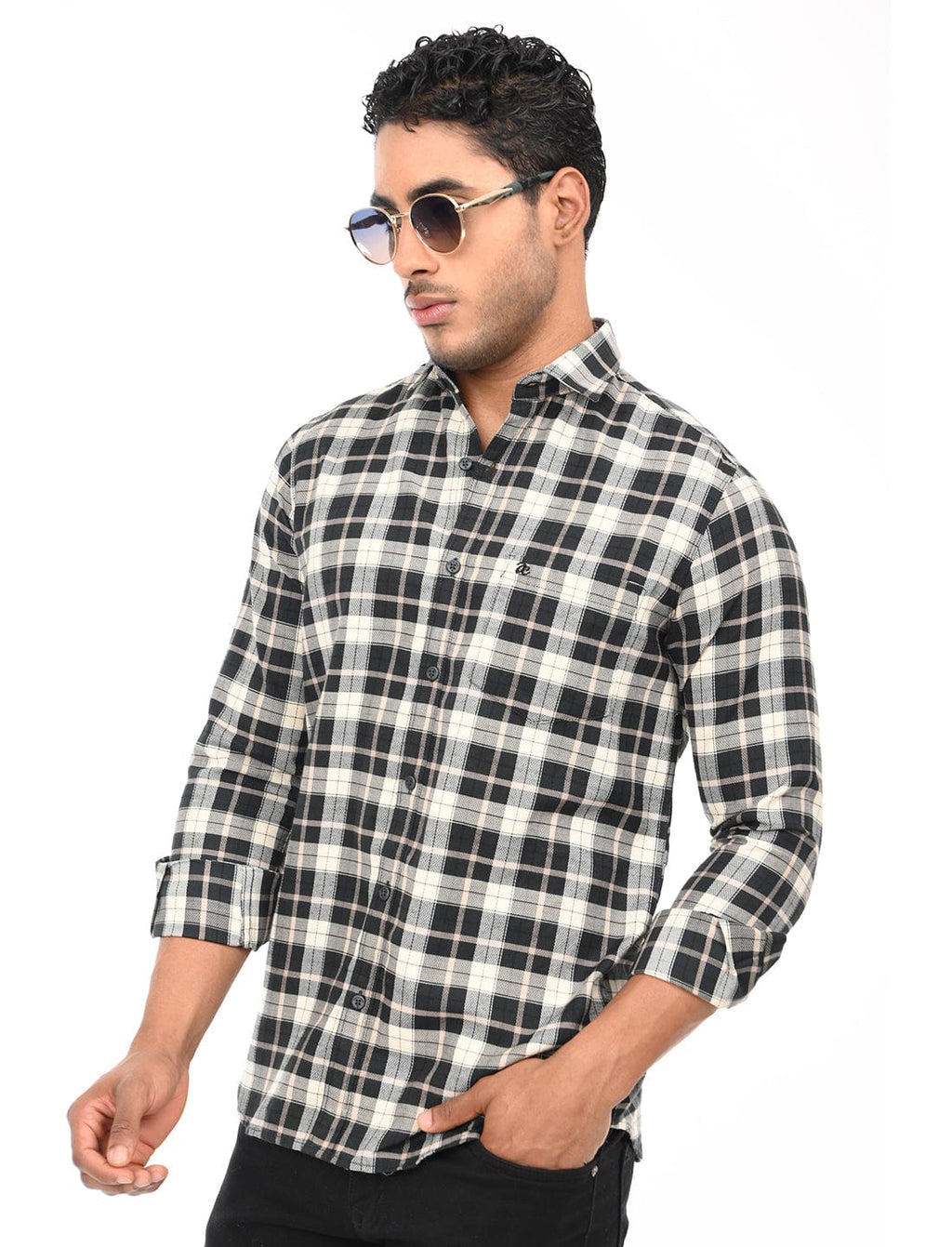 Men's Slim Fit Checks Full Sleeves Casual Shirt