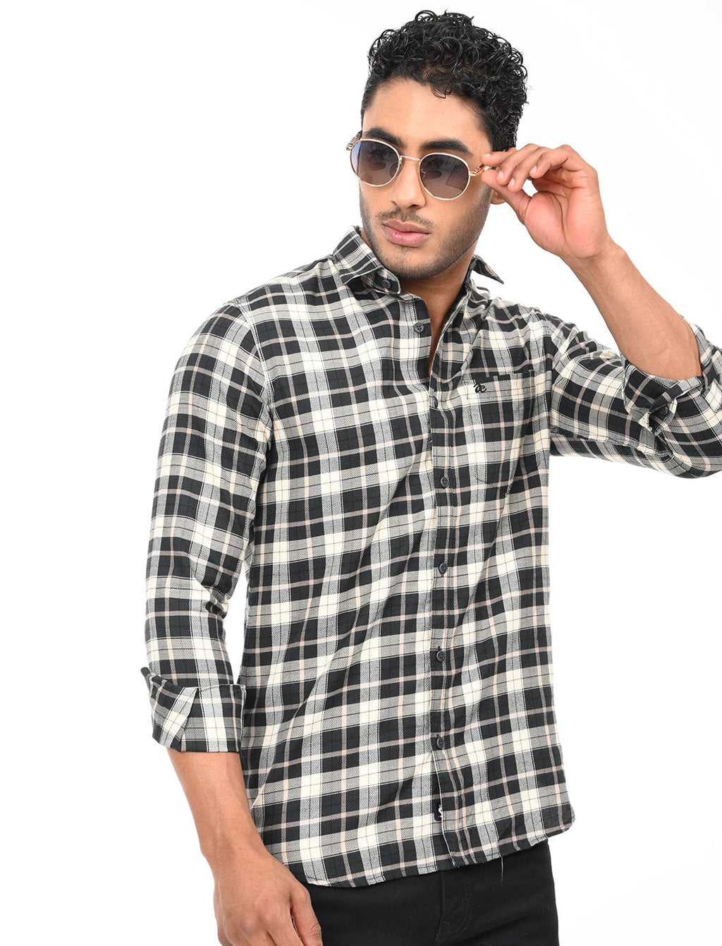 Men's Slim Fit Checks Full Sleeves Casual Shirt
