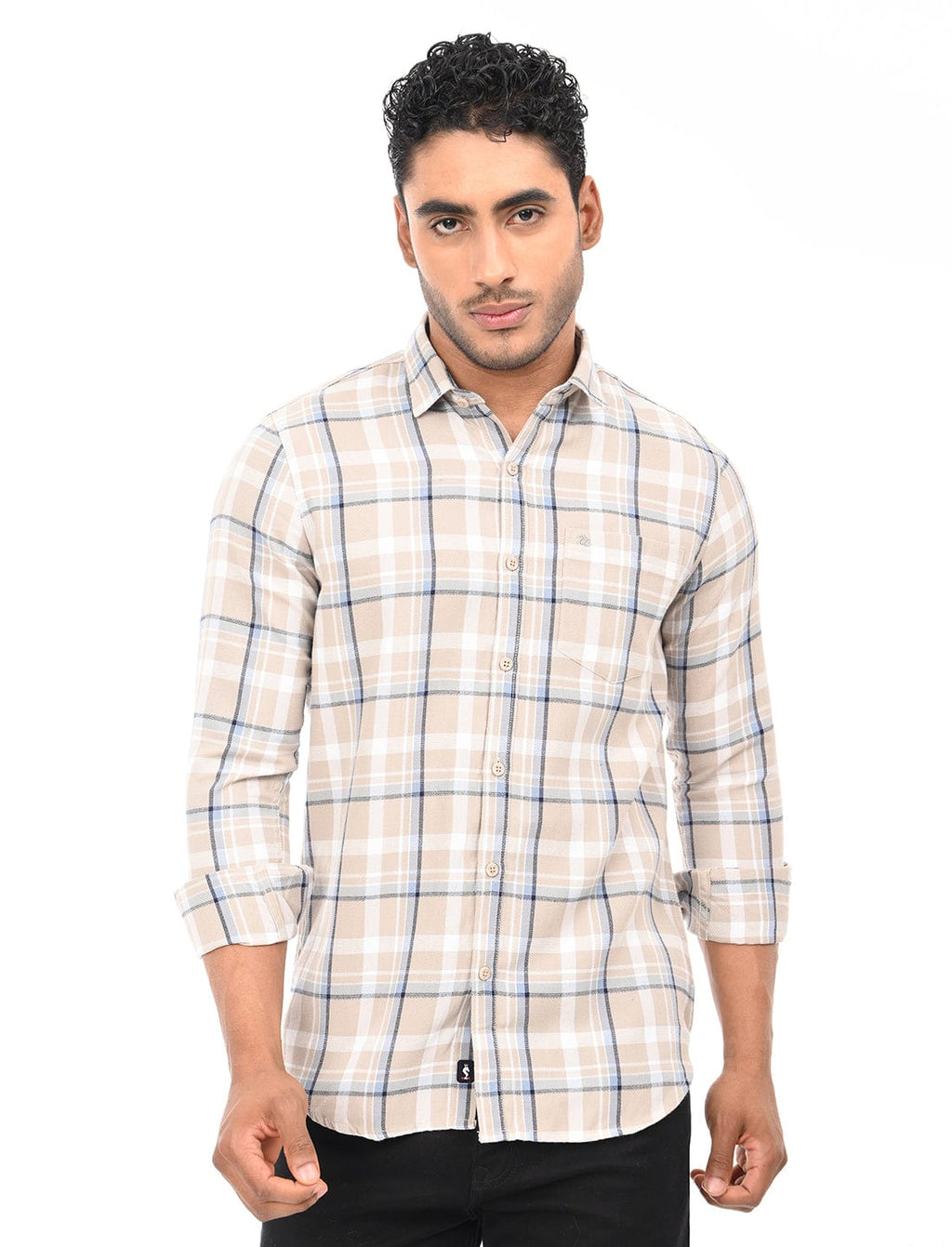 Men's Slim Fit Checks Full Sleeves Casual Shirt