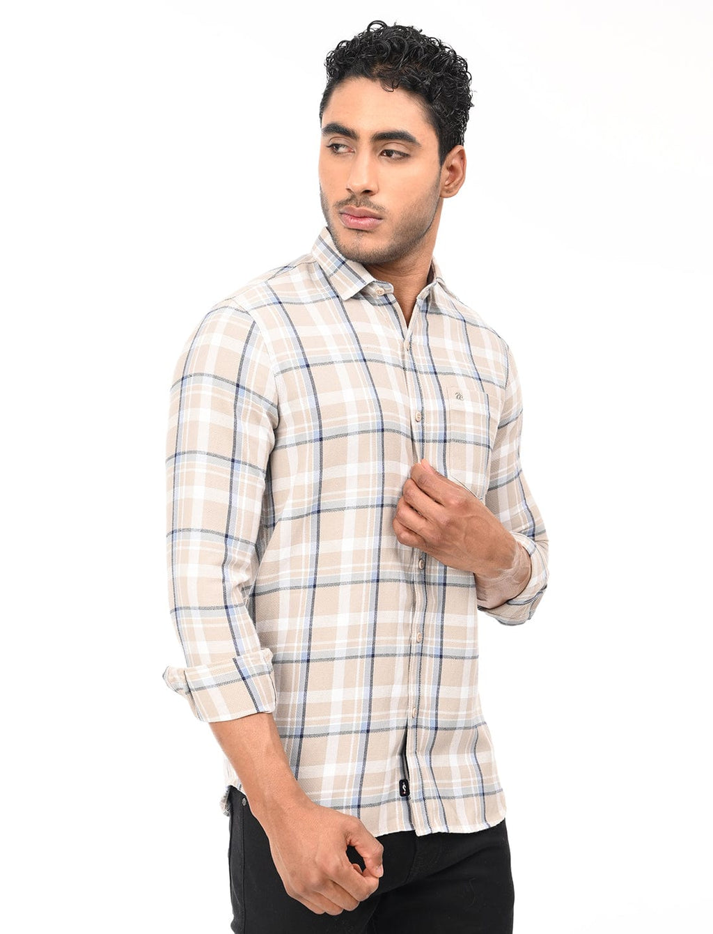 Men's Slim Fit Checks Full Sleeves Casual Shirt
