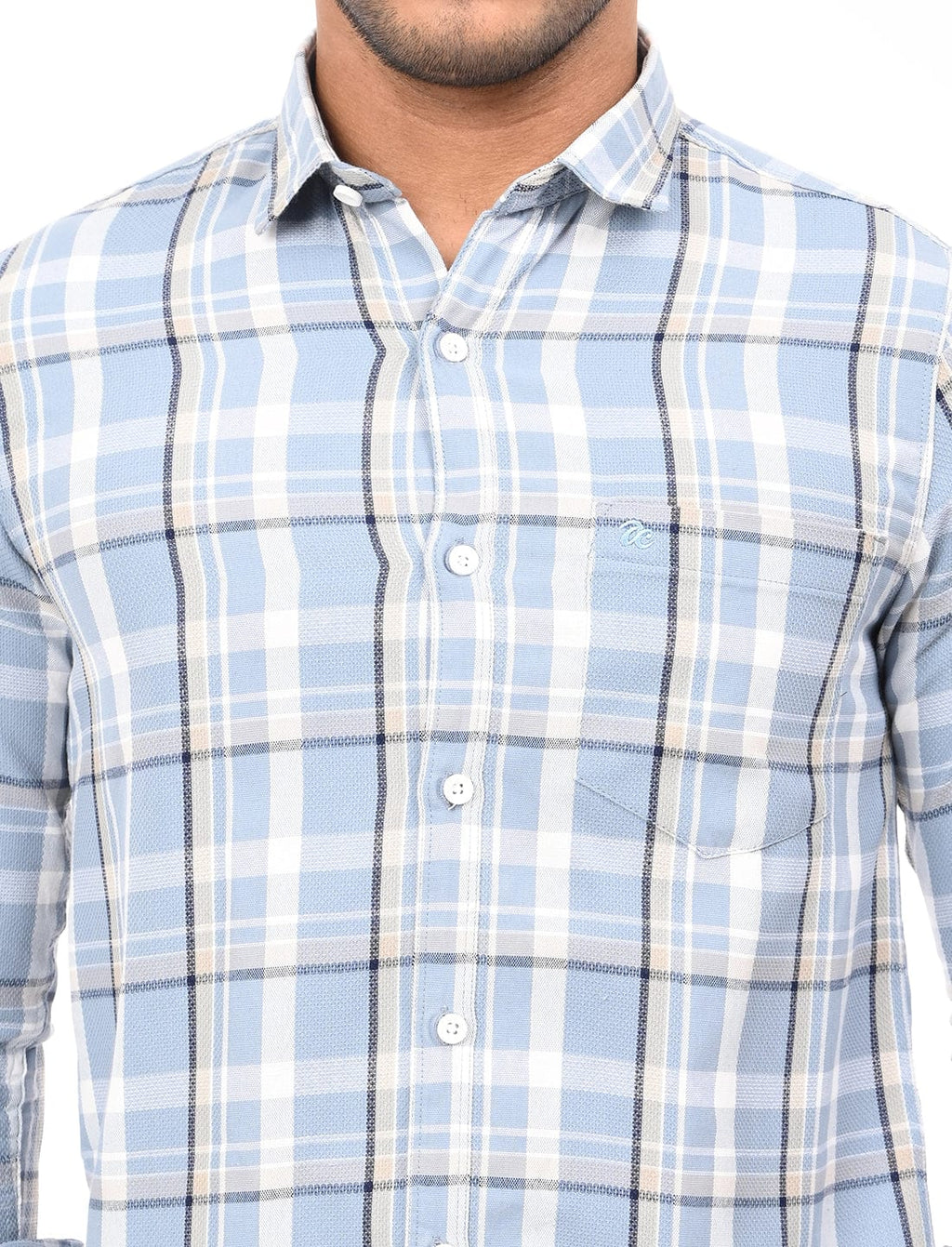 Men's Slim Fit Checks Full Sleeves Casual Shirt