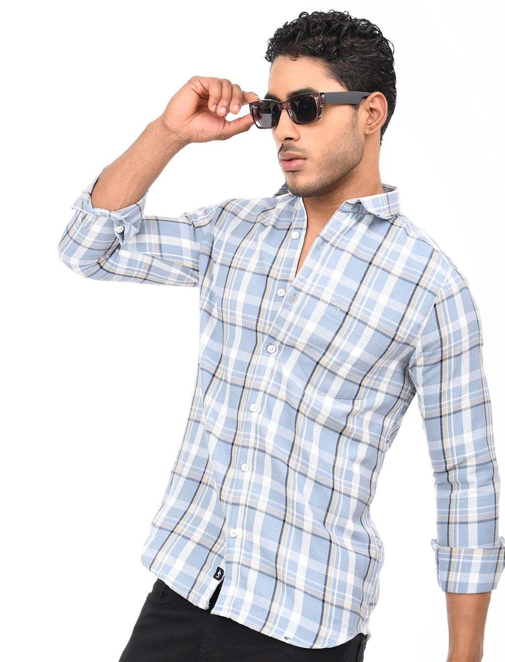 Men's Slim Fit Checks Full Sleeves Casual Shirt
