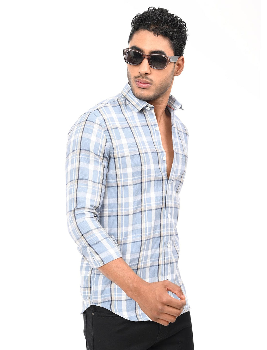 Men's Slim Fit Checks Full Sleeves Casual Shirt