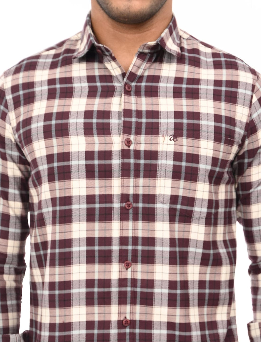 Men's Slim Fit Checks Full Sleeves Casual Shirt