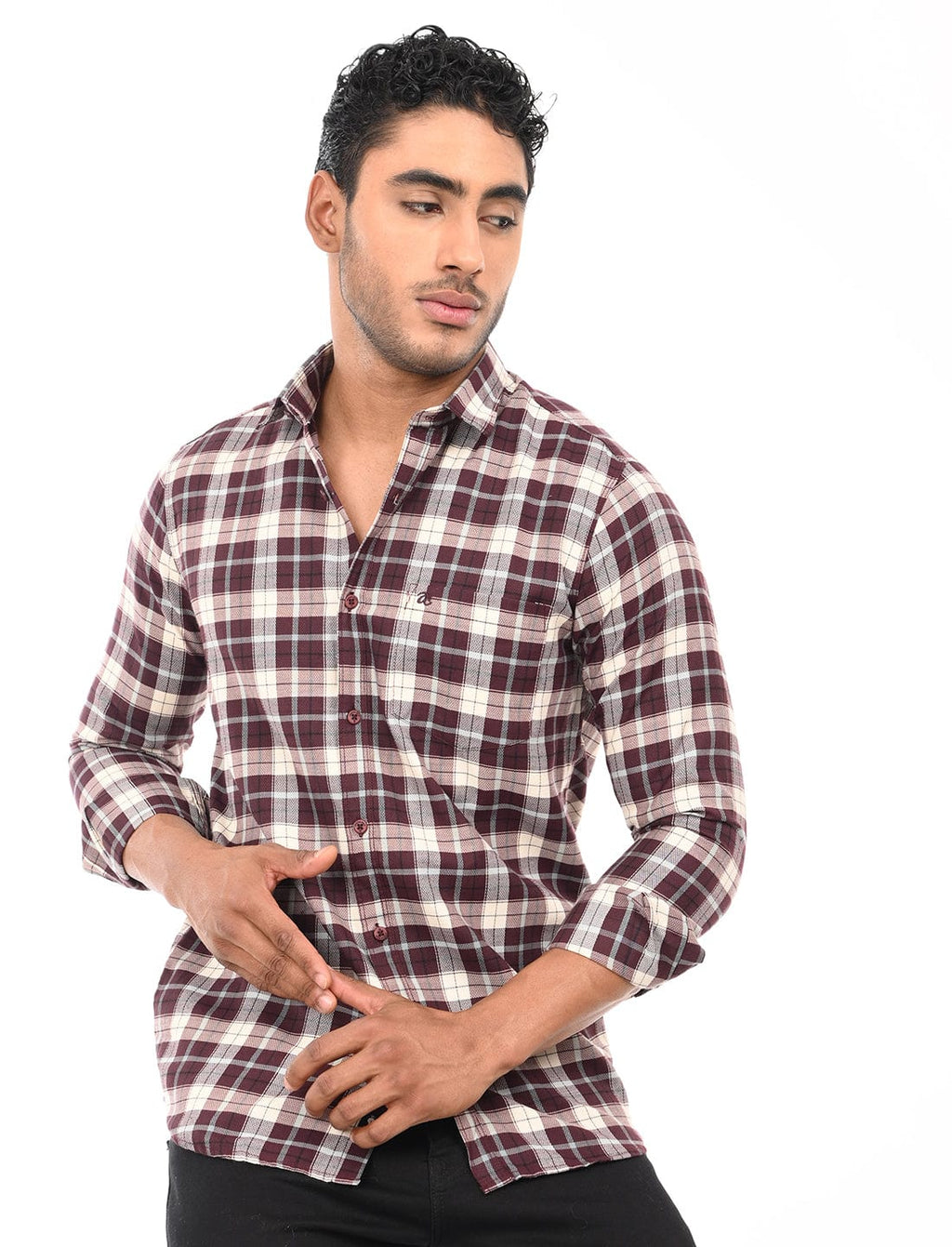 Men's Slim Fit Checks Full Sleeves Casual Shirt