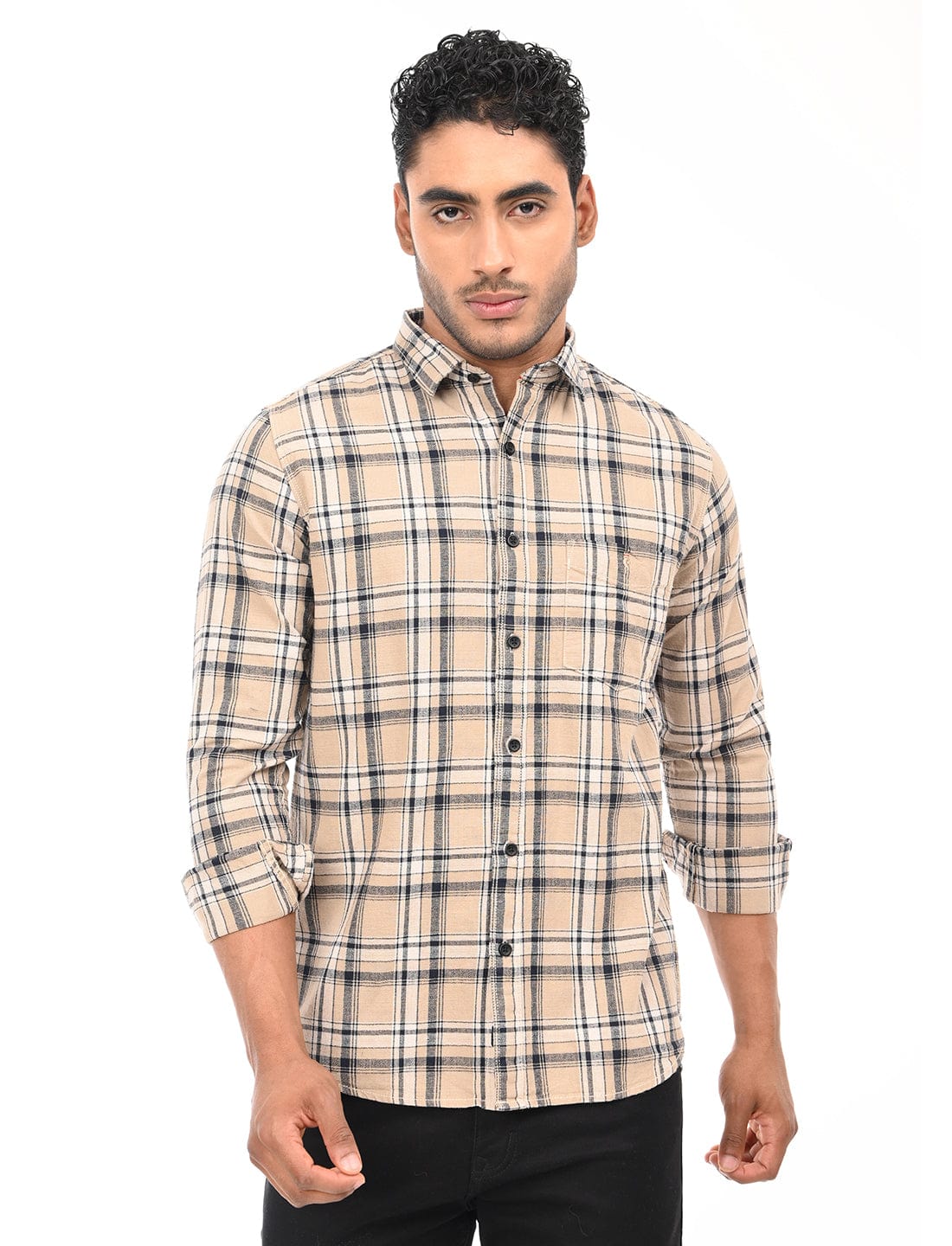 Men's Slim Fit Checks Full Sleeves Casual Shirt