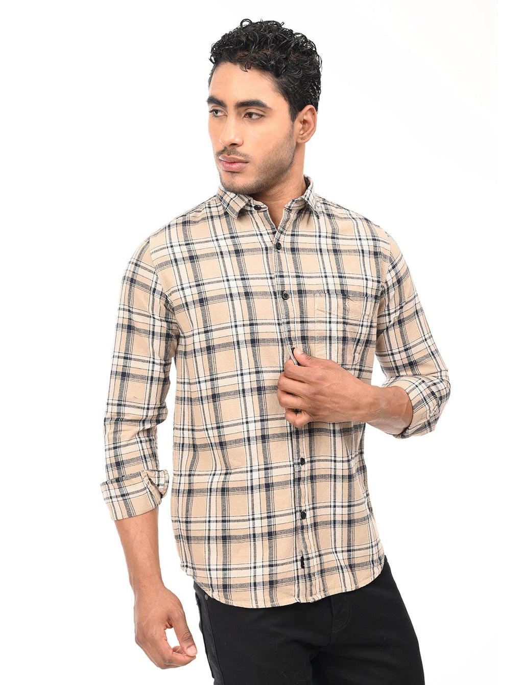 Men's Slim Fit Checks Full Sleeves Casual Shirt