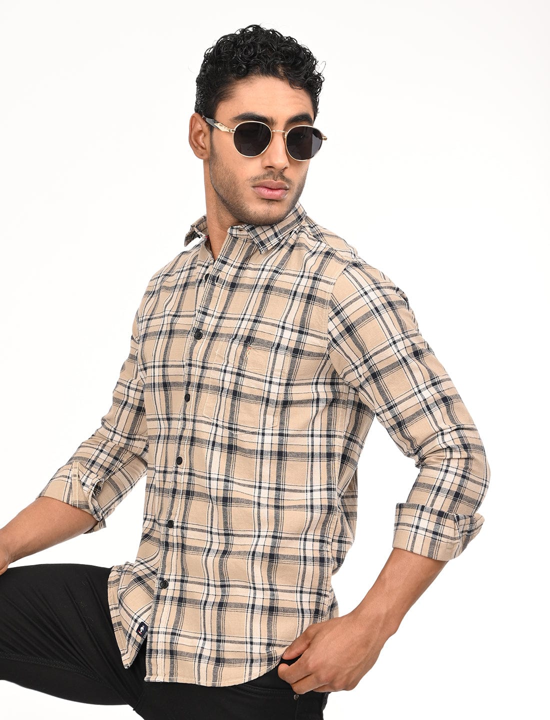 Men's Slim Fit Checks Full Sleeves Casual Shirt