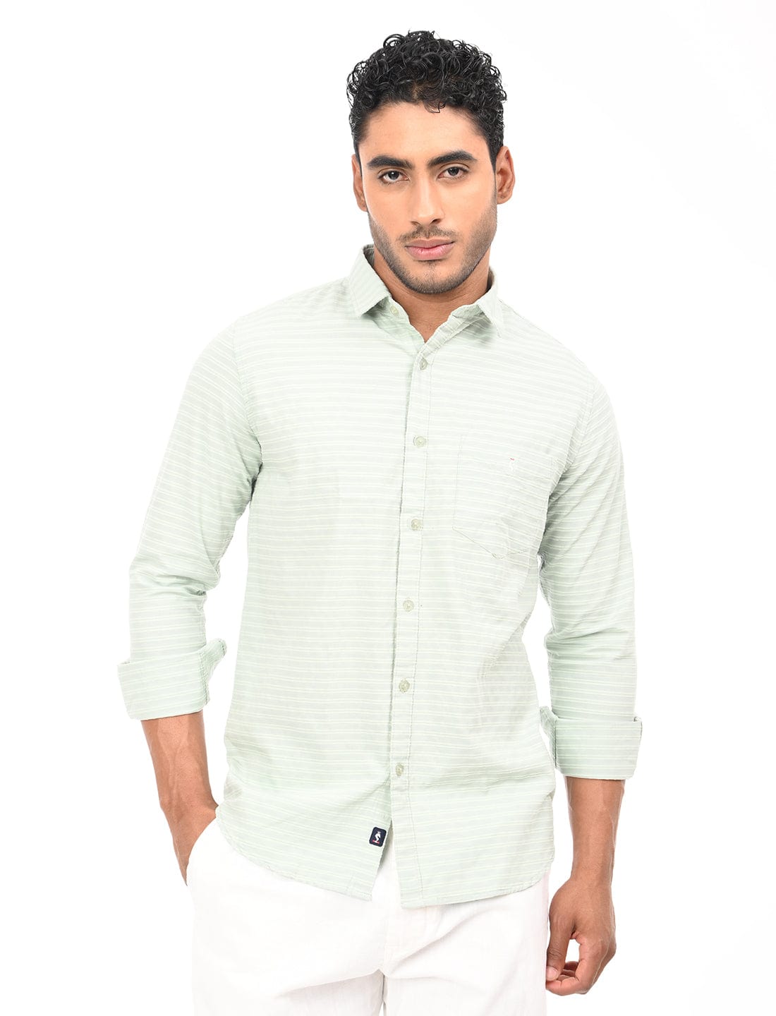 Men's Slim Fit Stripes Full Sleeves Casual Shirt