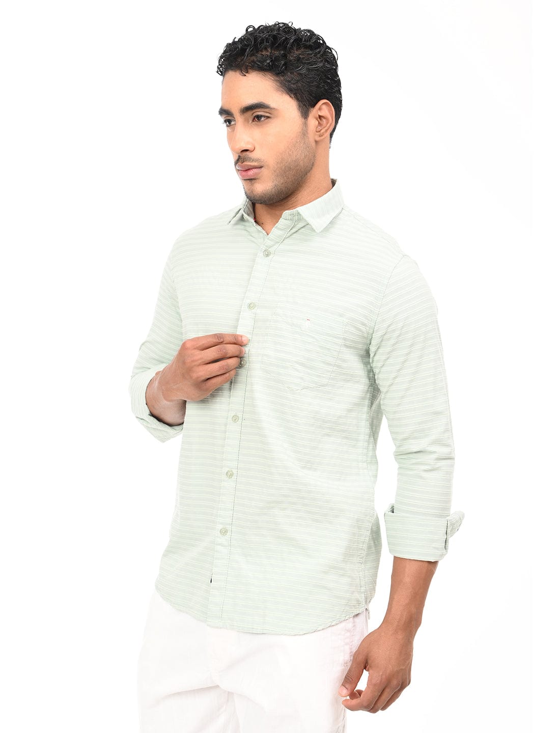 Men's Slim Fit Stripes Full Sleeves Casual Shirt