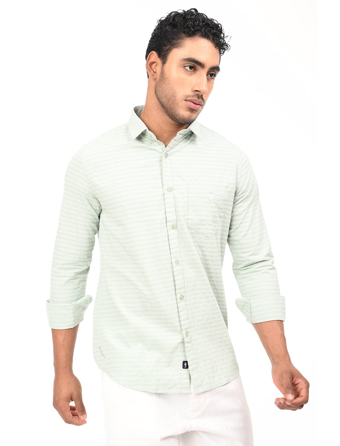 Men's Slim Fit Stripes Full Sleeves Casual Shirt