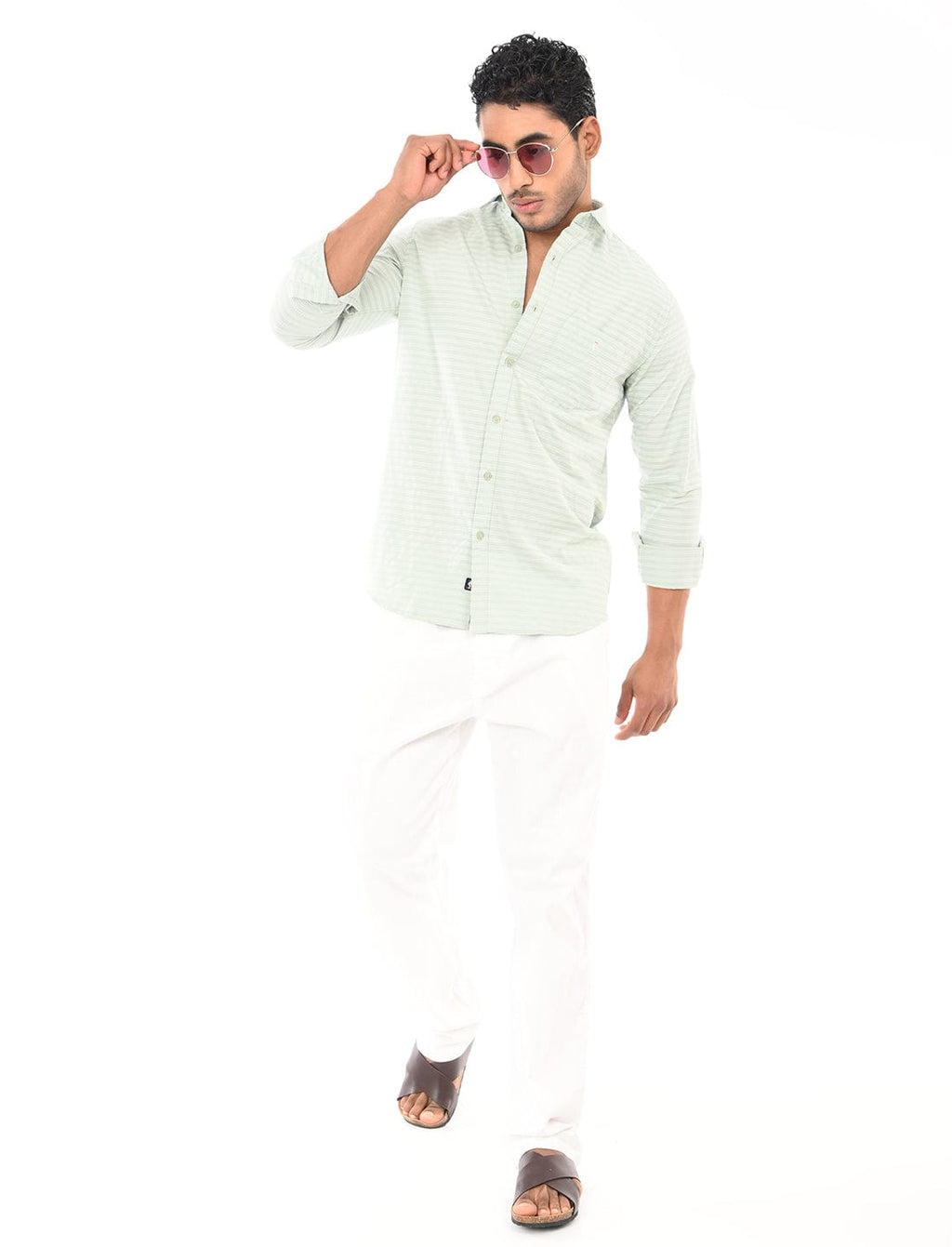 Men's Slim Fit Stripes Full Sleeves Casual Shirt