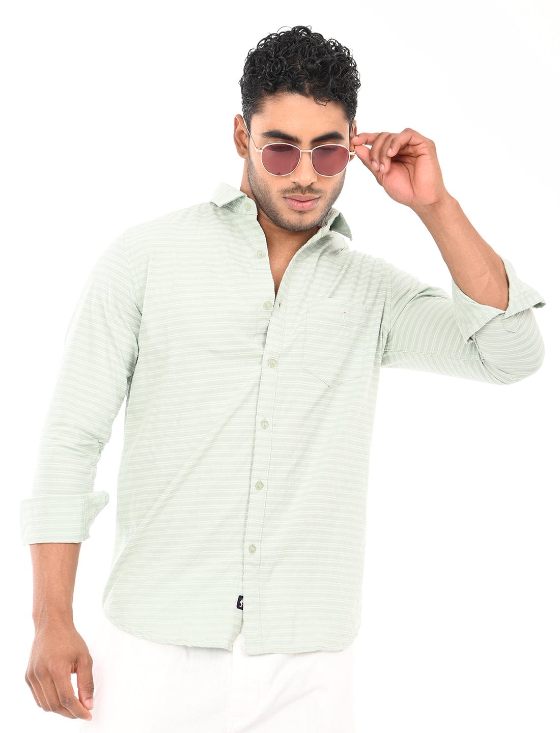 Men's Slim Fit Stripes Full Sleeves Casual Shirt