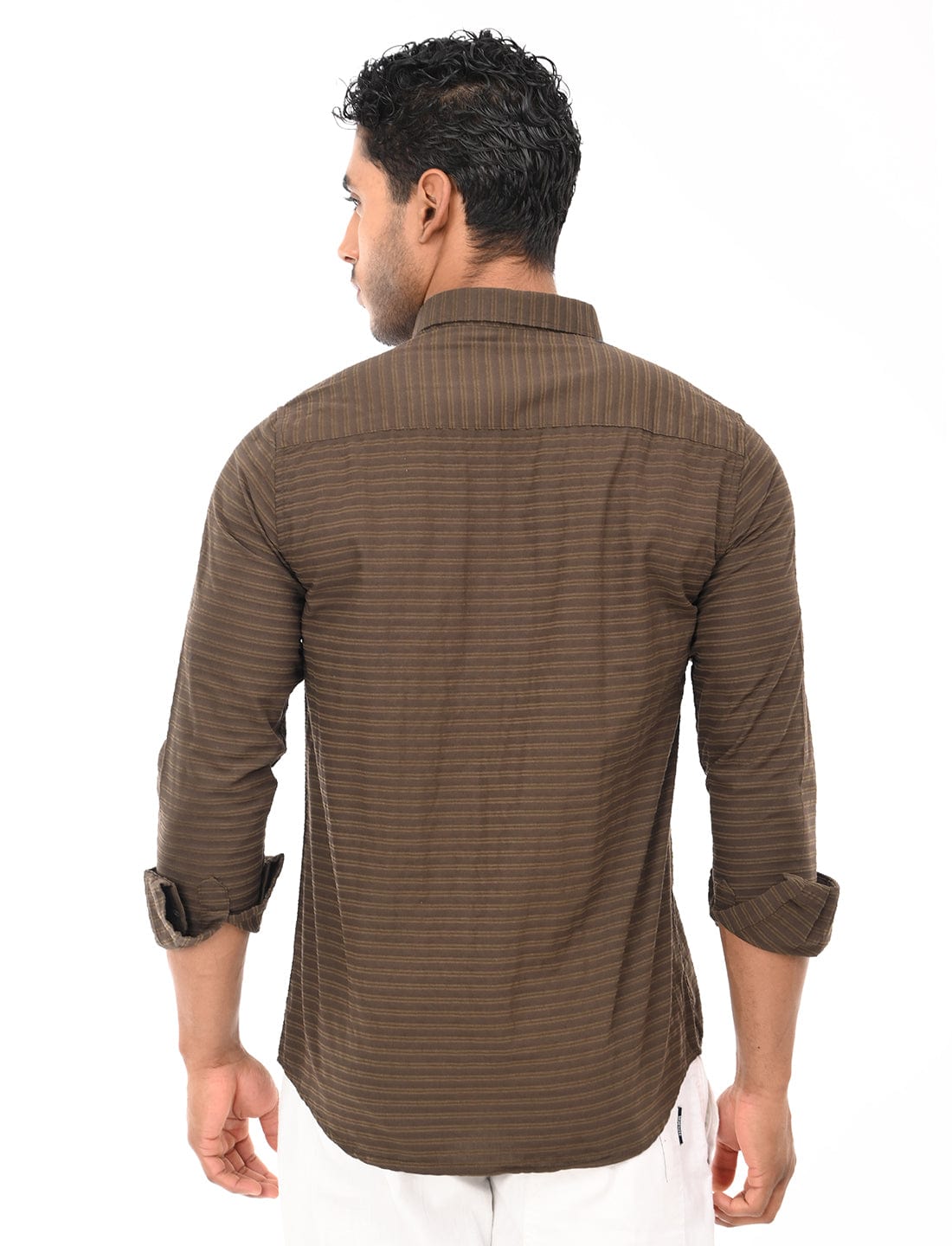 Men's Slim Fit Stripes Full Sleeves Casual Shirt