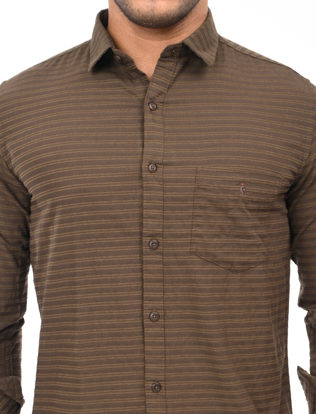 Men's Slim Fit Stripes Full Sleeves Casual Shirt