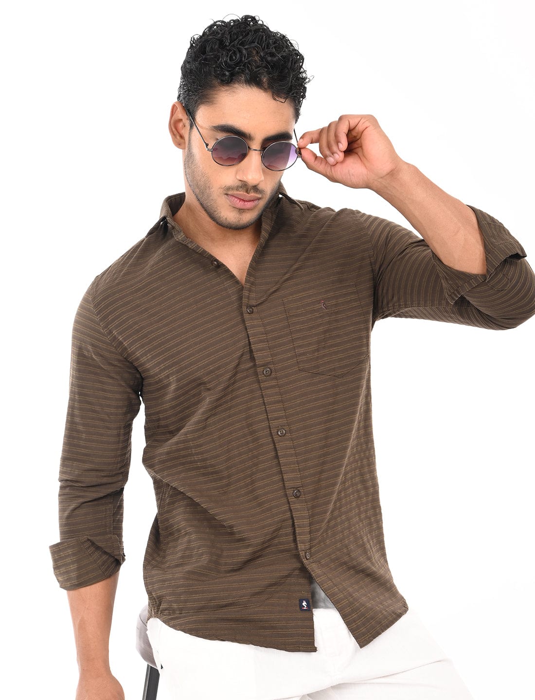 Men's Slim Fit Stripes Full Sleeves Casual Shirt