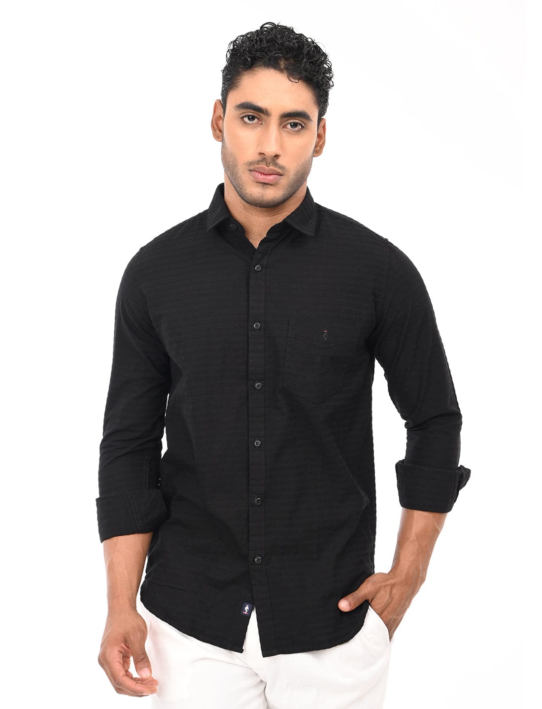 Men's Slim Fit Stripes Full Sleeves Casual Shirt