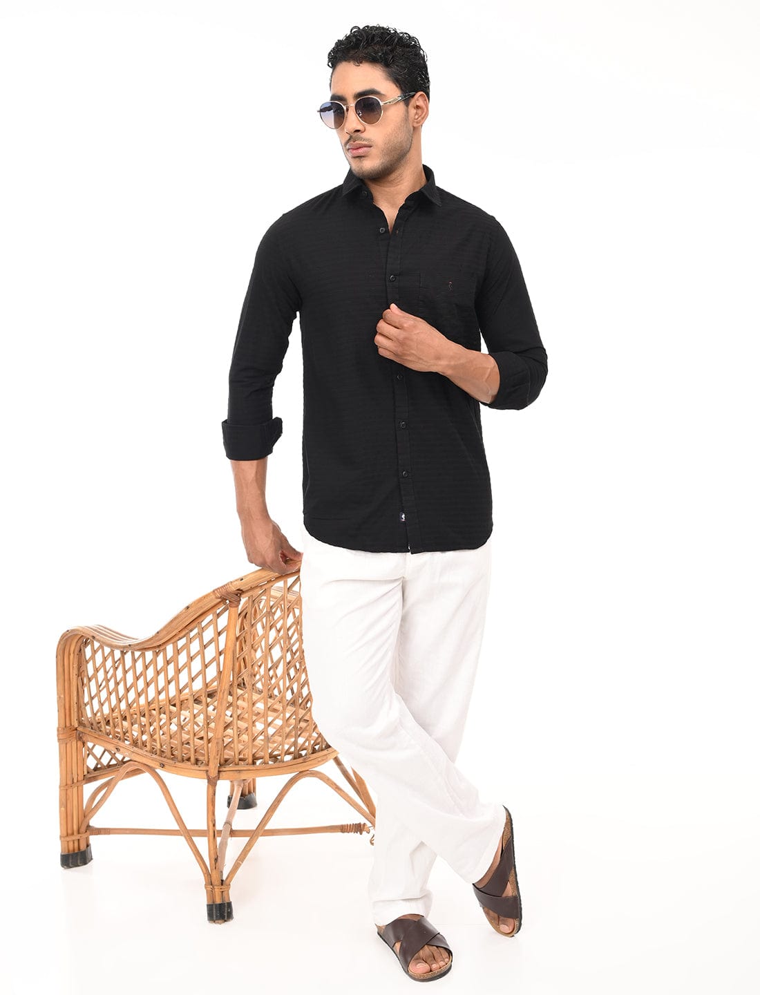 Men's Slim Fit Stripes Full Sleeves Casual Shirt
