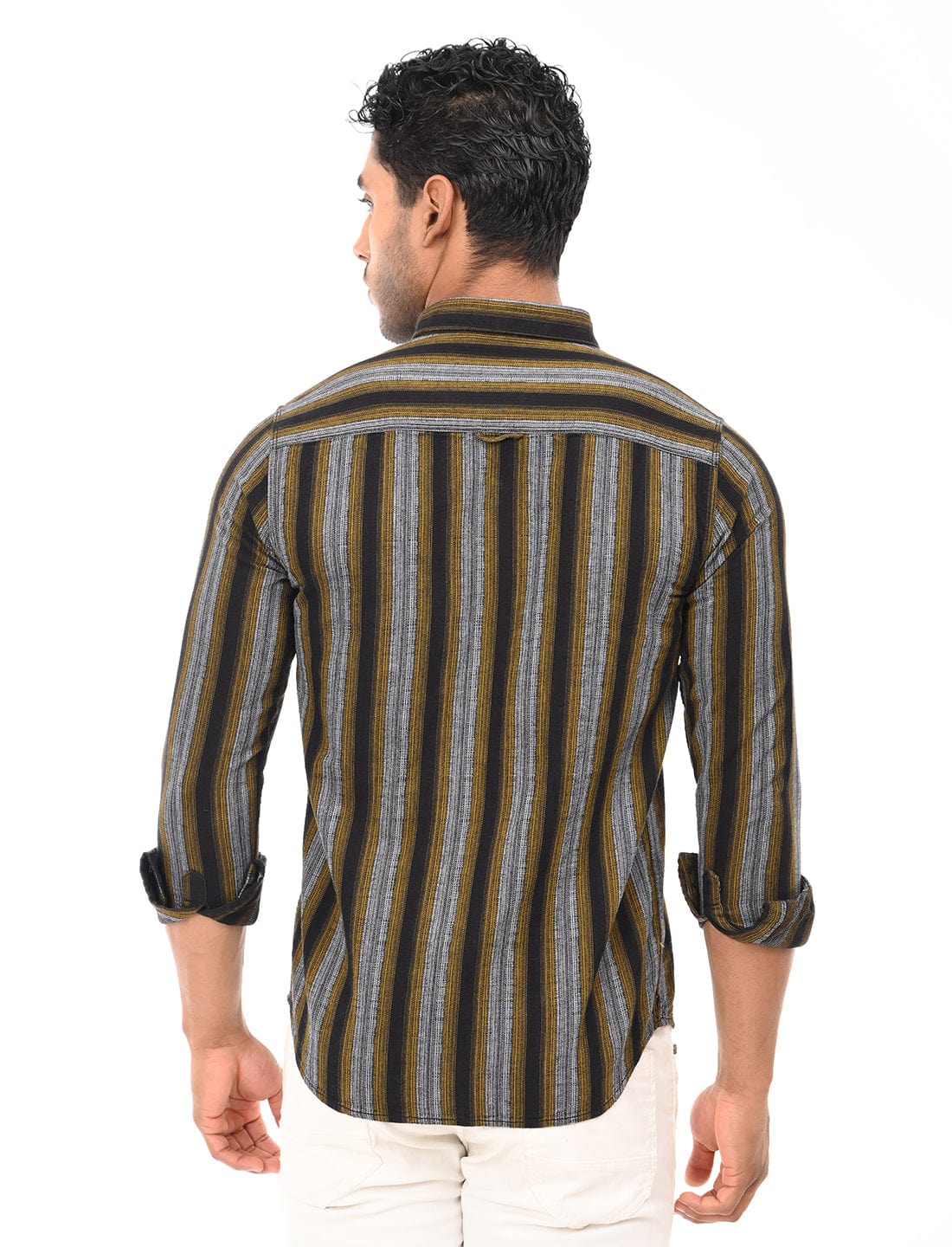 Men's Slim Fit Stripes Full Sleeves Casual Shirt