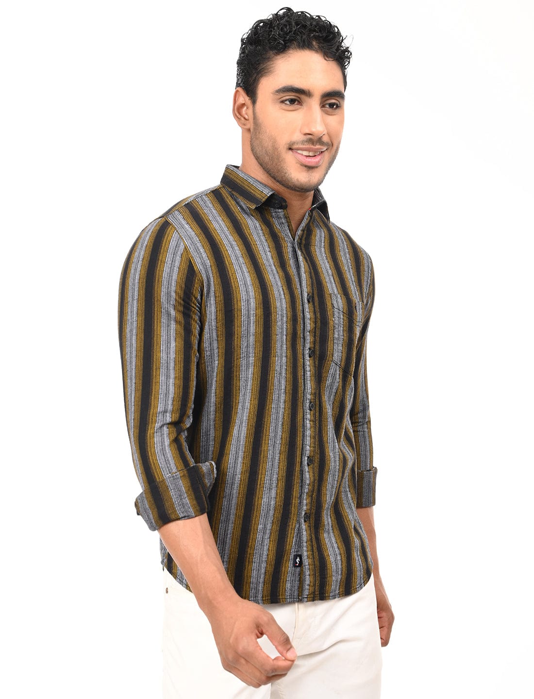 Men's Slim Fit Stripes Full Sleeves Casual Shirt