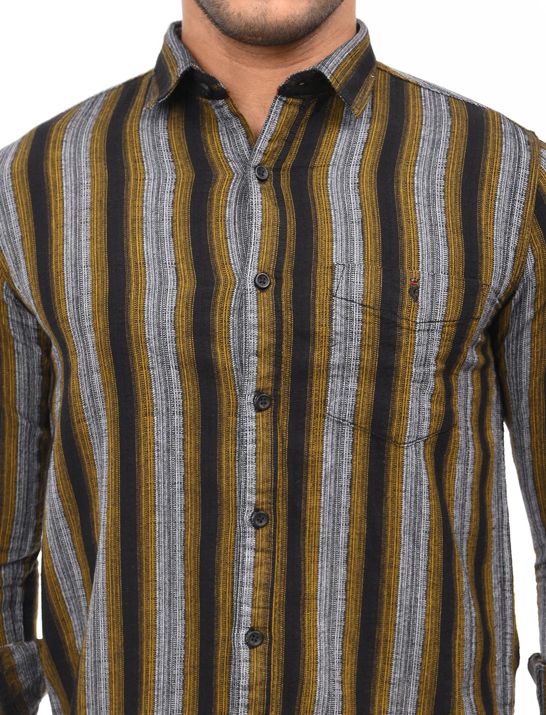 Men's Slim Fit Stripes Full Sleeves Casual Shirt