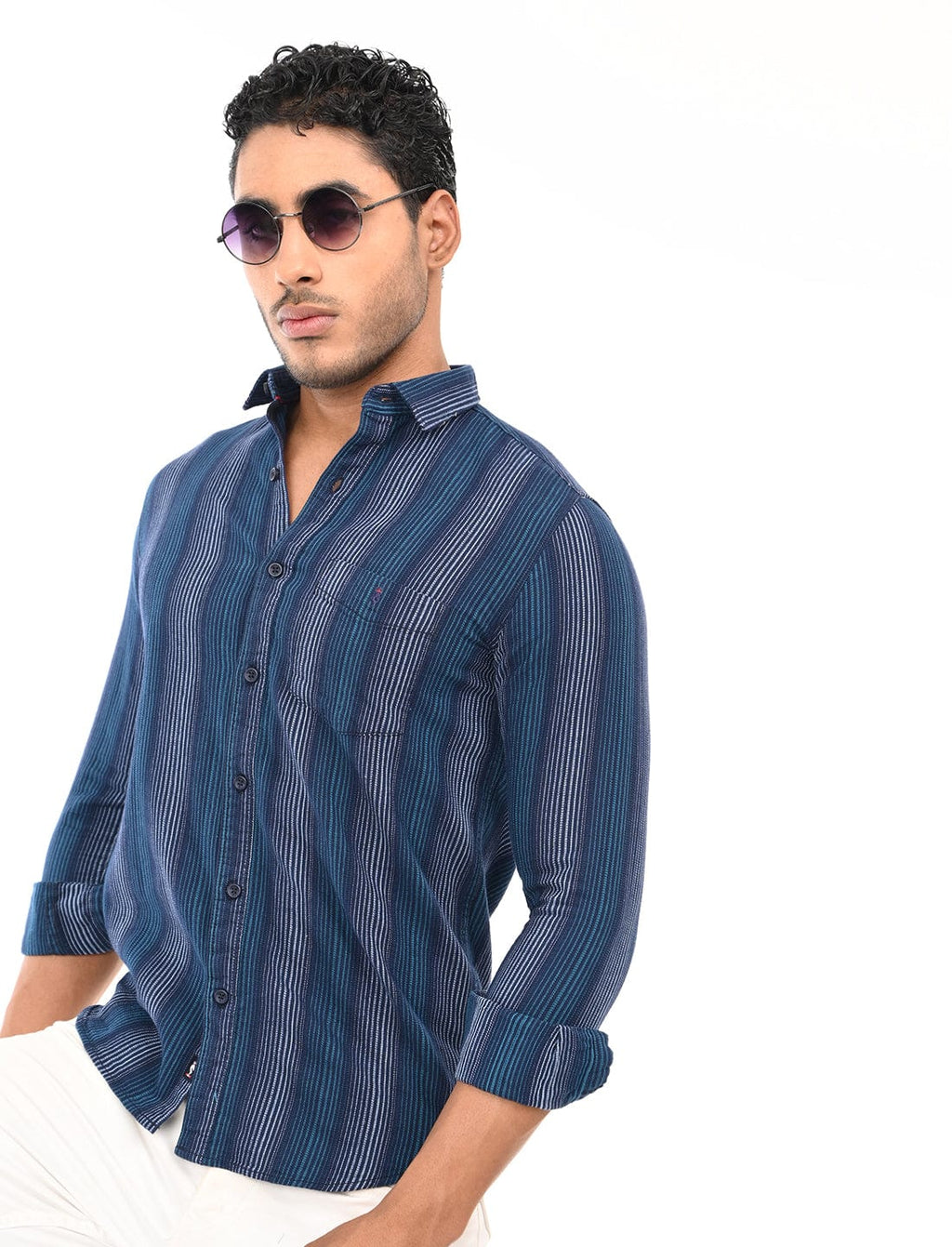 Men's Slim Fit Stripes Full Sleeves Casual Shirt