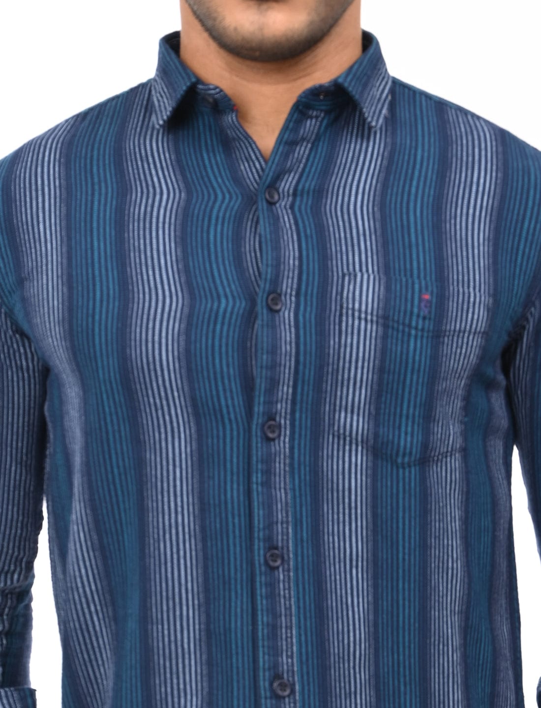 Men's Slim Fit Stripes Full Sleeves Casual Shirt