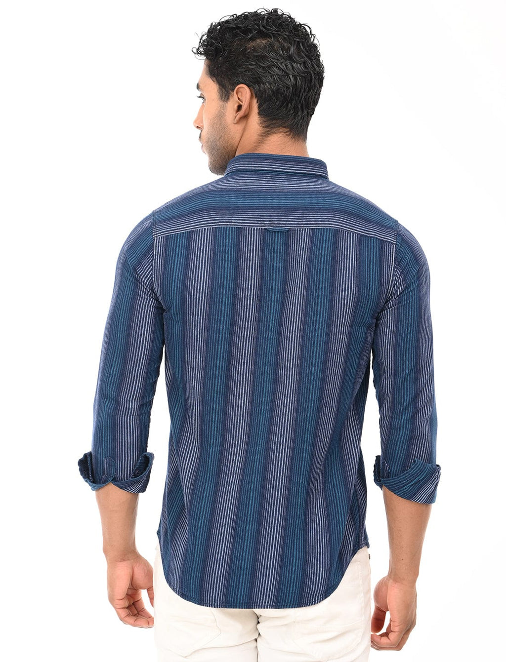 Men's Slim Fit Stripes Full Sleeves Casual Shirt