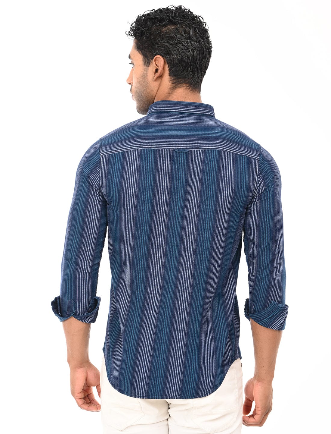 Men's Slim Fit Stripes Full Sleeves Casual Shirt