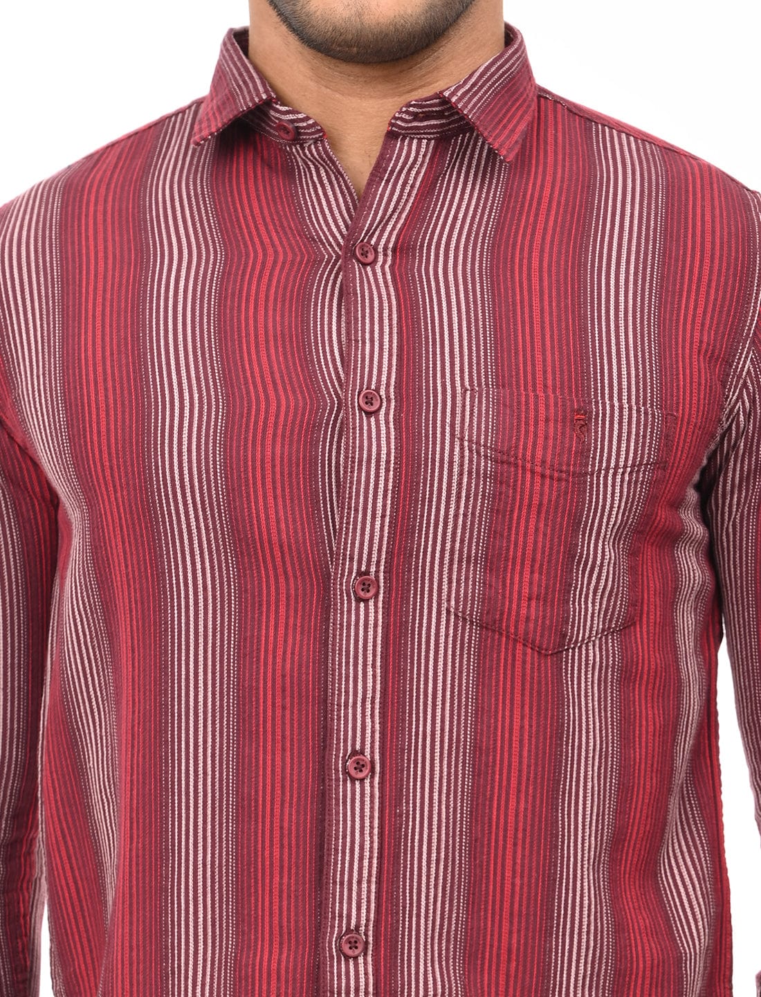 Men's Slim Fit Stripes Full Sleeves Casual Shirt