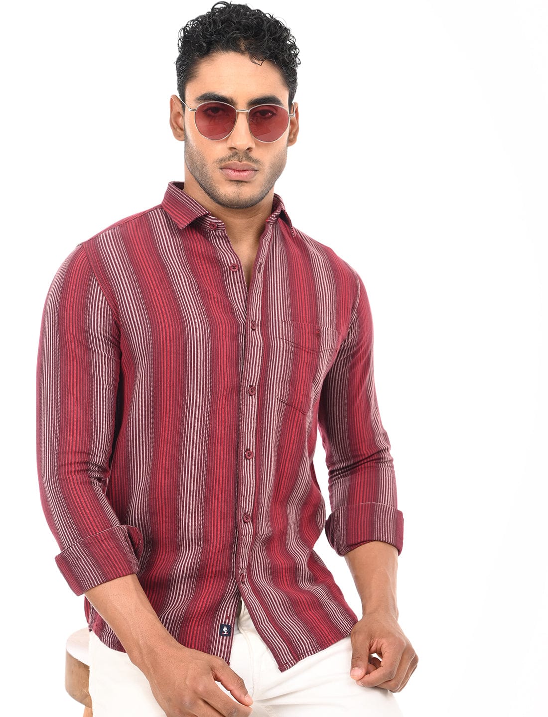 Men's Slim Fit Stripes Full Sleeves Casual Shirt