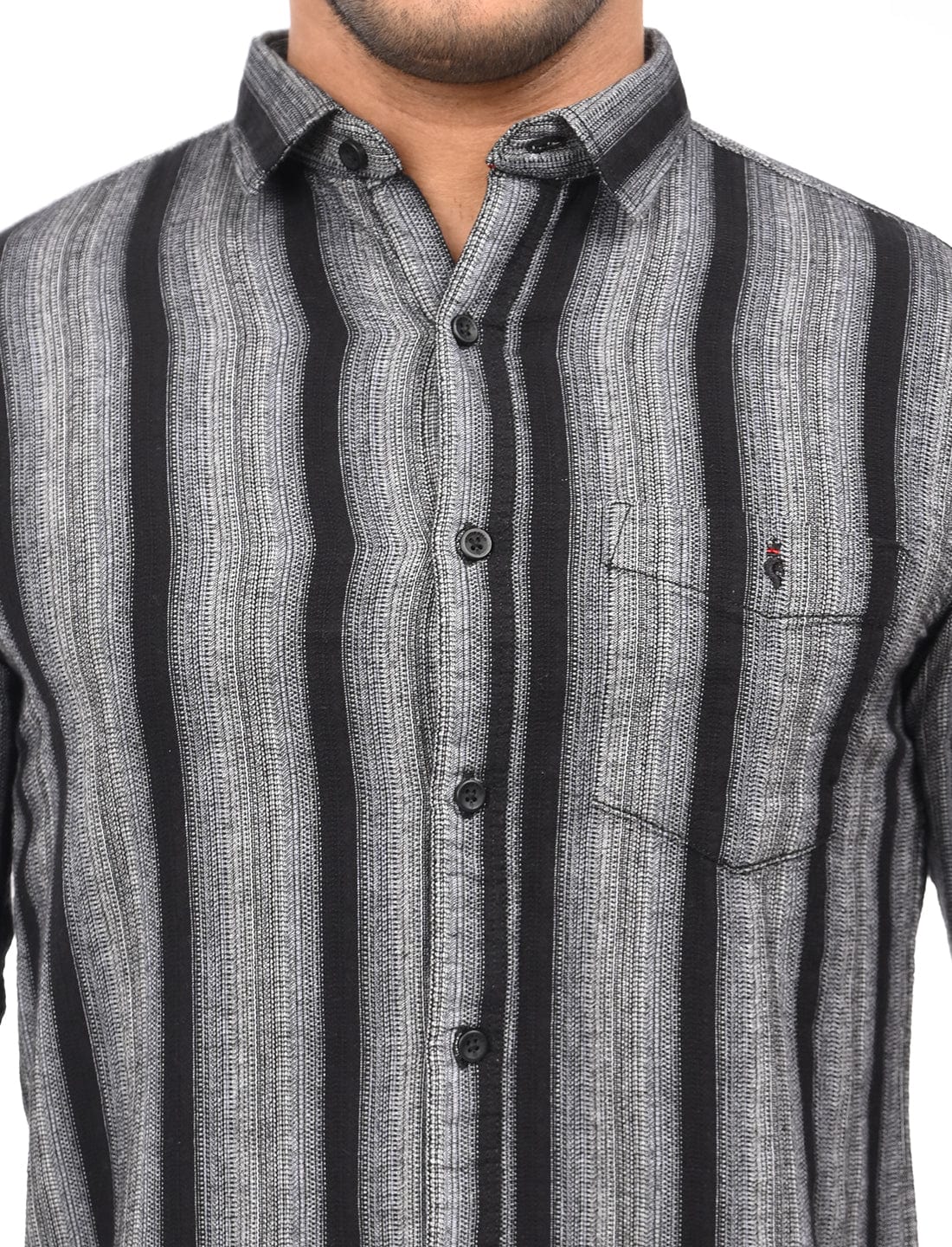 Men's Slim Fit Stripes Full Sleeves Casual Shirt