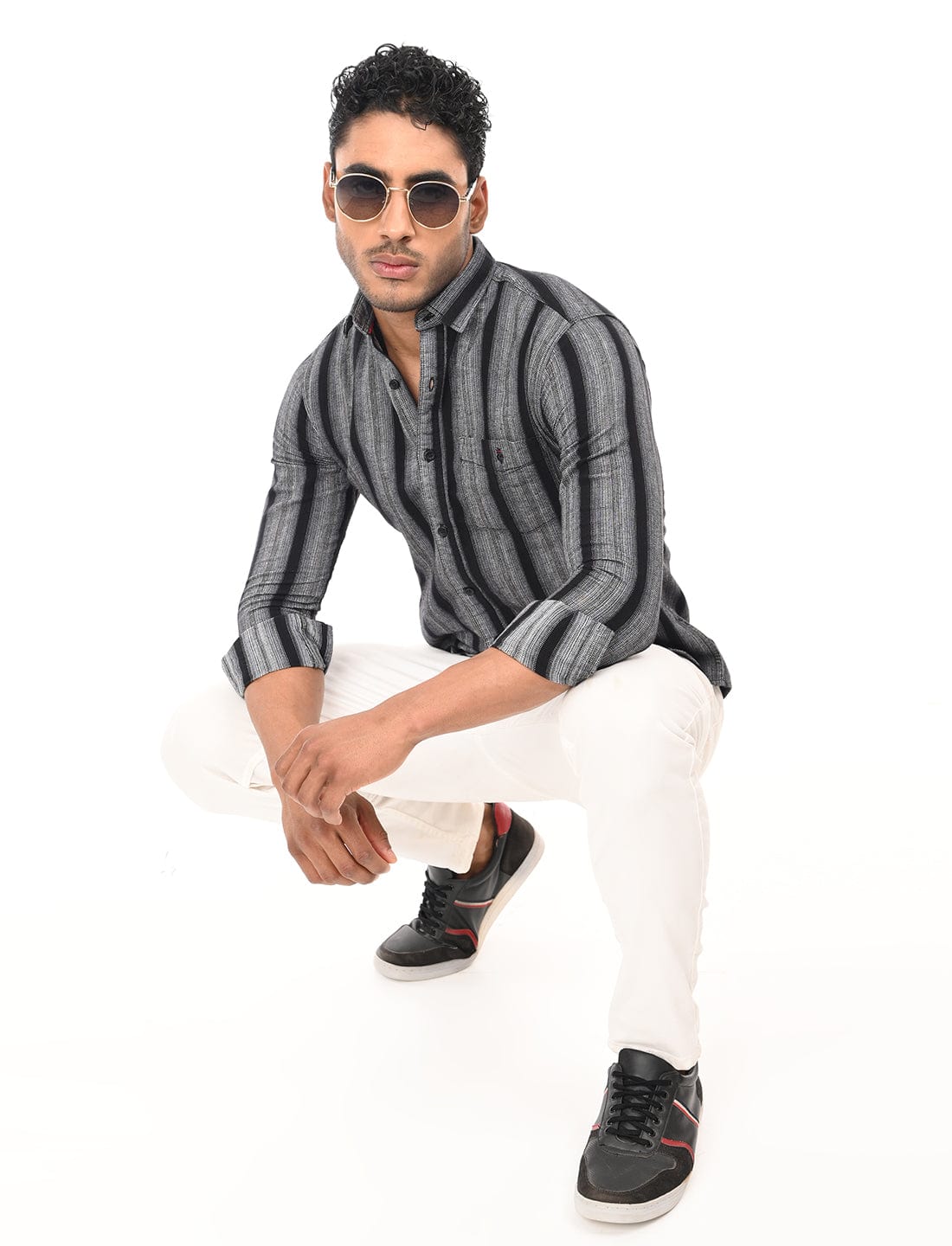 Men's Slim Fit Stripes Full Sleeves Casual Shirt