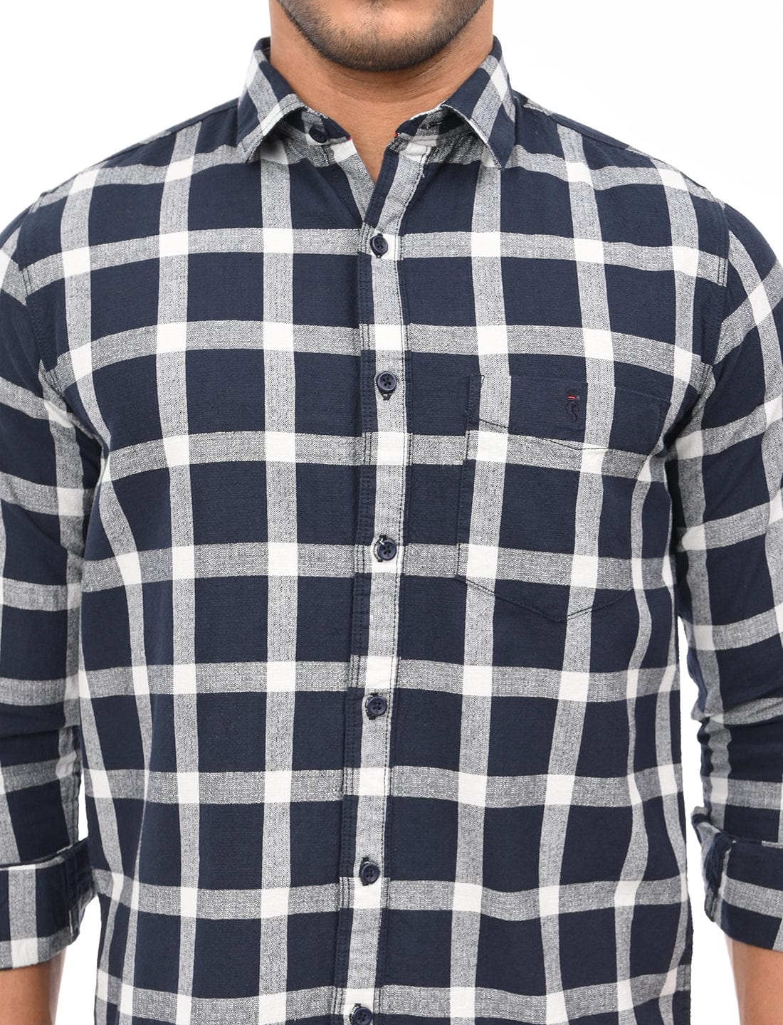 Men's Slim Fit Checks Full Sleeves Casual Shirt