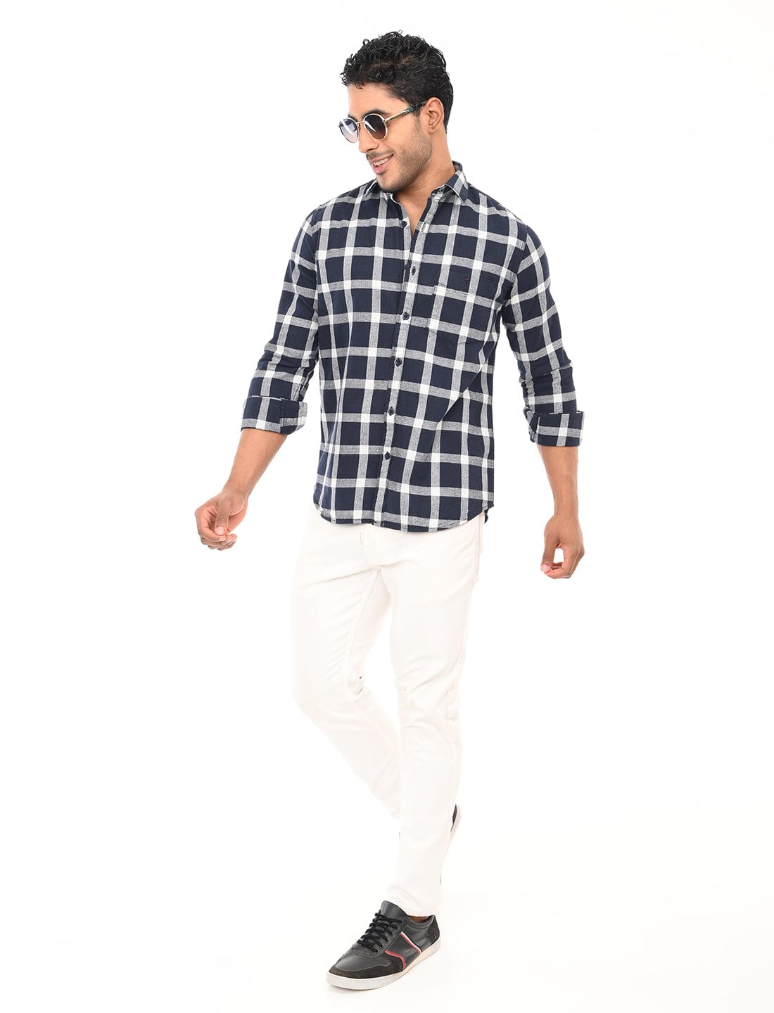 Men's Slim Fit Checks Full Sleeves Casual Shirt