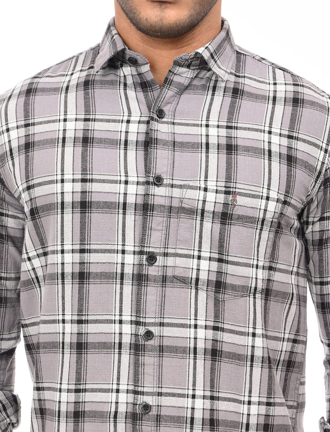 Men's Slim Fit Checks Full Sleeves Casual Shirt