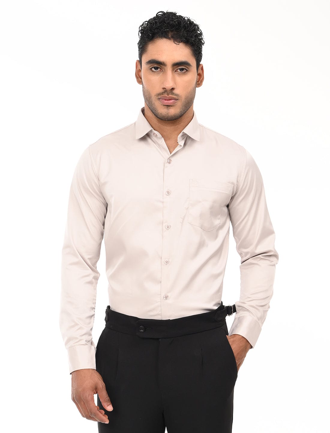 Men's Slim Fit Solid Full Sleeves Casual Shirt