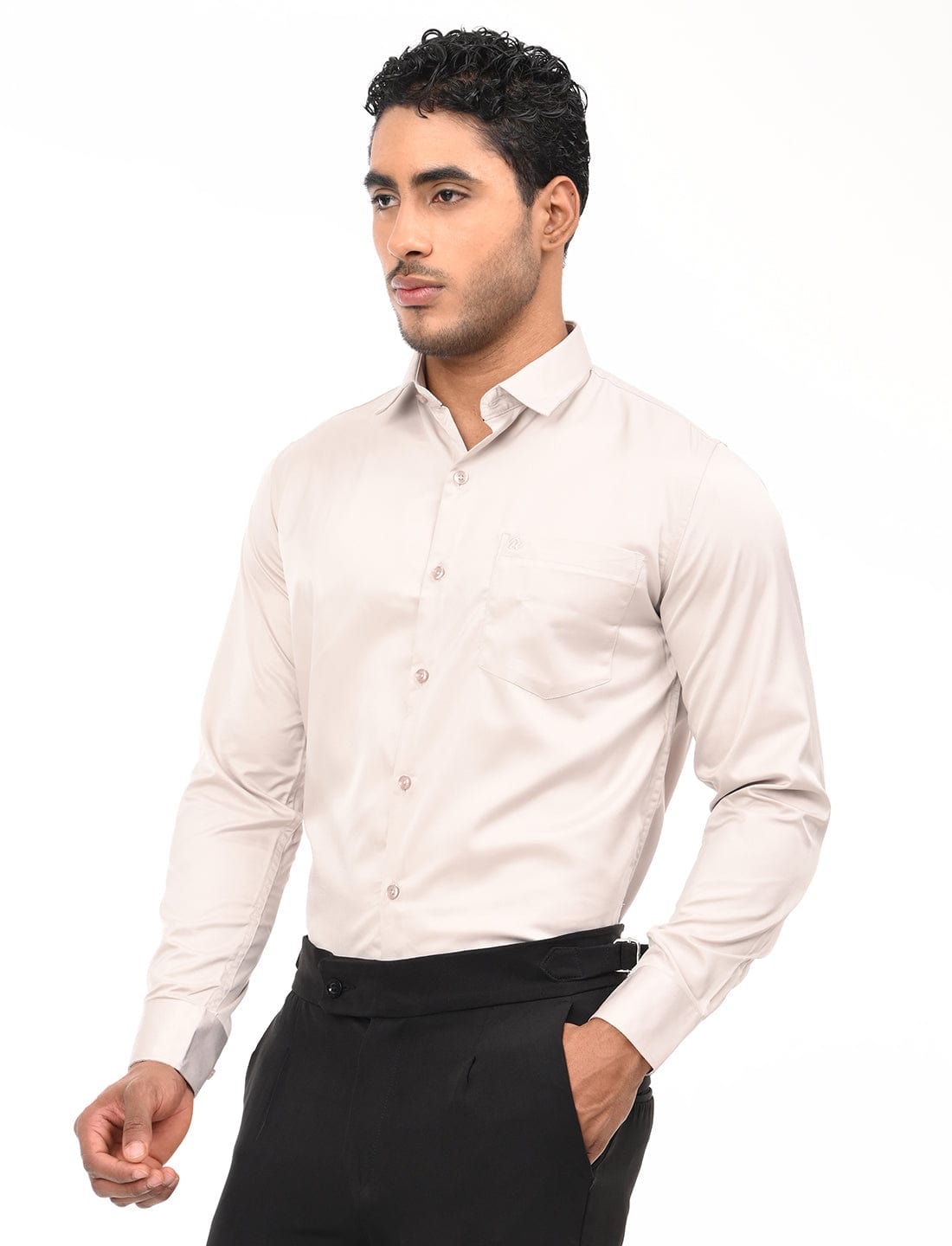 Men's Slim Fit Solid Full Sleeves Casual Shirt