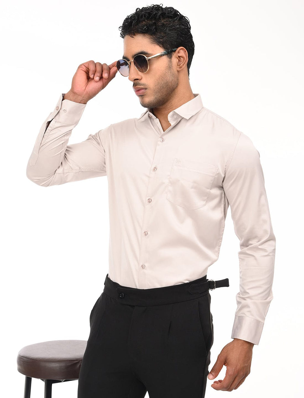 Men's Slim Fit Solid Full Sleeves Casual Shirt