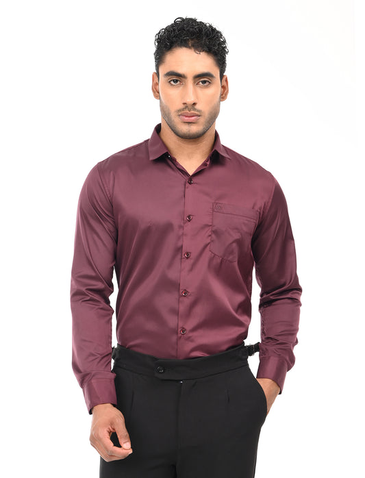 Men's Slim Fit Solid Full Sleeves Casual Shirt