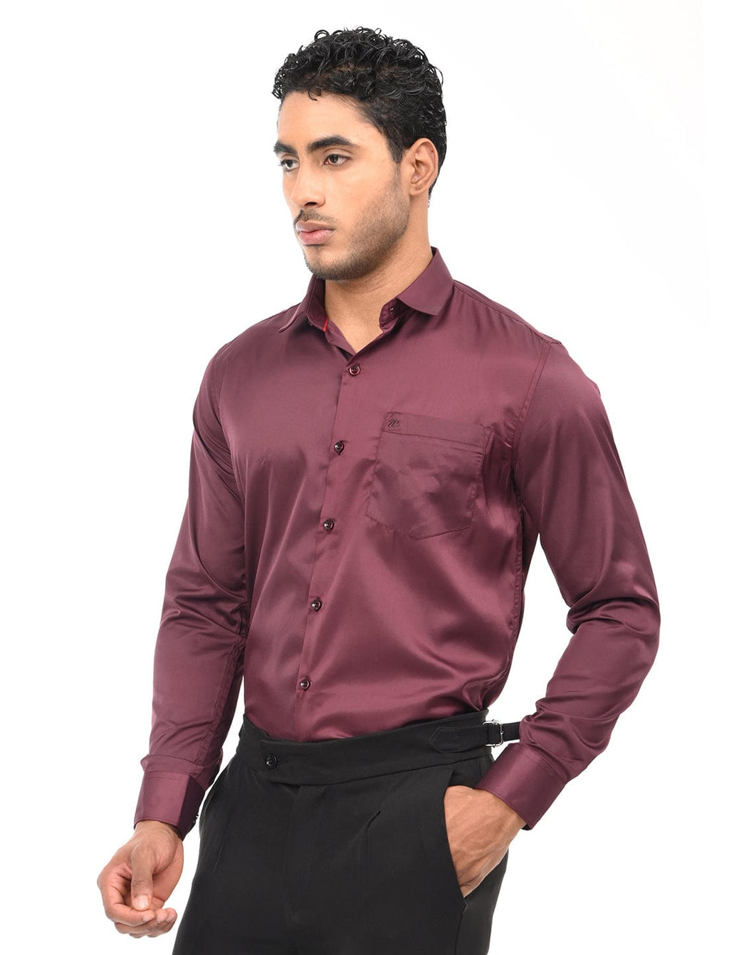 Men's Slim Fit Solid Full Sleeves Casual Shirt