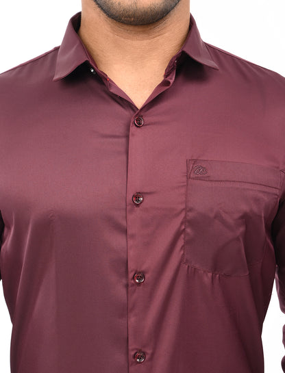 Men's Slim Fit Solid Full Sleeves Casual Shirt