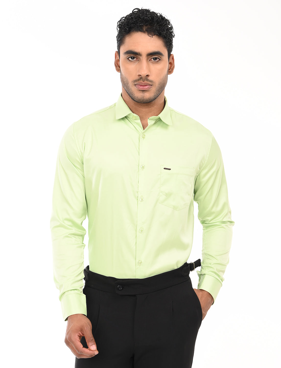 Men's Slim Fit Solid Full Sleeves Casual Shirt